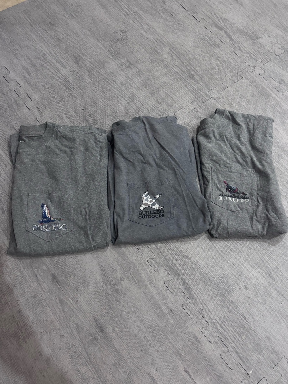Burlebo Outdoors Gray Logo Pocket T-Shirt (Lot of 3)